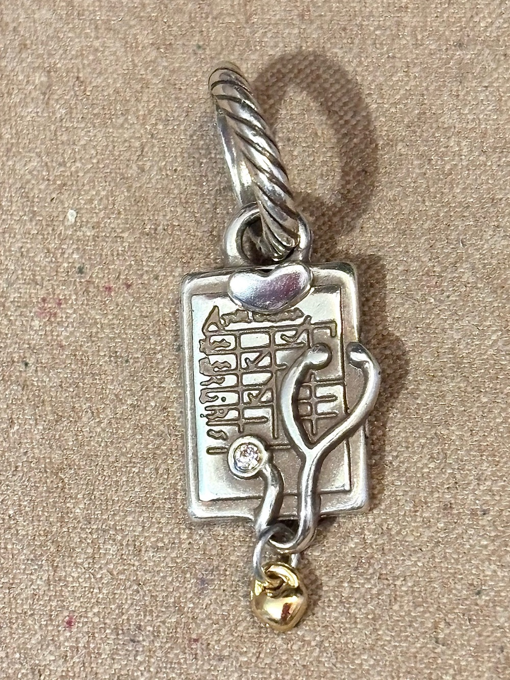 🆕Listing! 🆕 Brighton Nurse charm Chart & stethoscope Message on back Retired